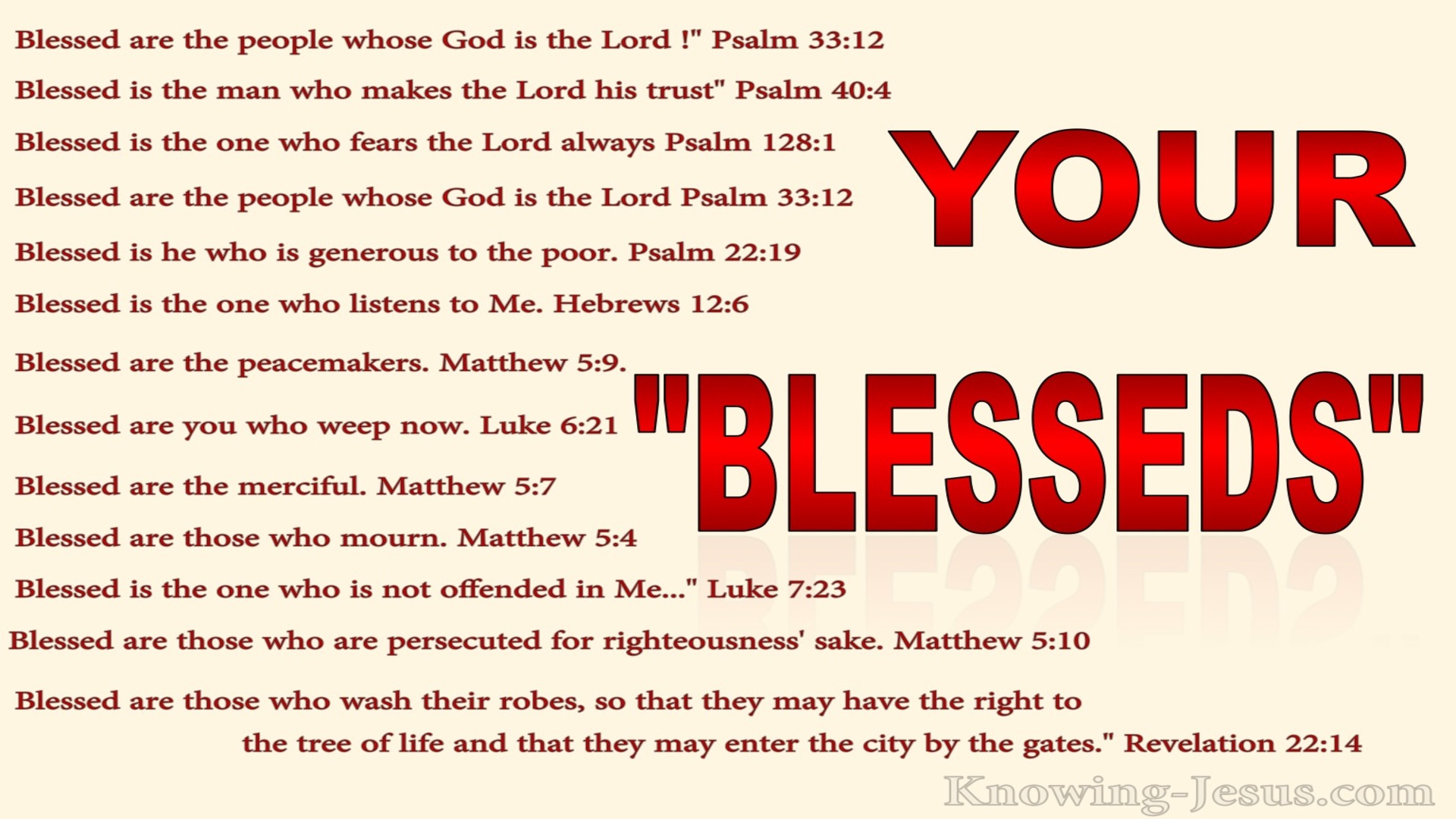 Psalm 33:12 Your Blesseds (devotional)09-11 (cream)